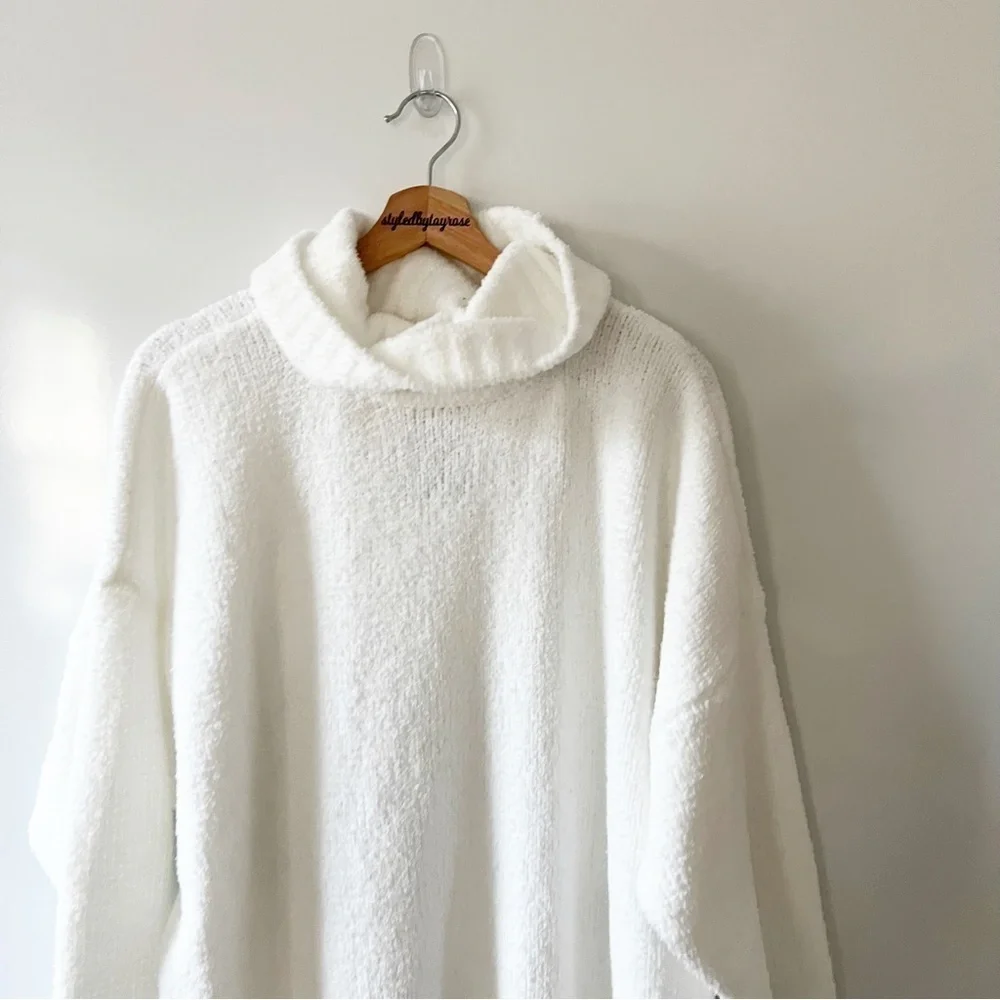 NWT ATM Anthony Thomas Melillo Chalk Turtleneck Chenille Sweater Dress - Picture 4 of 16